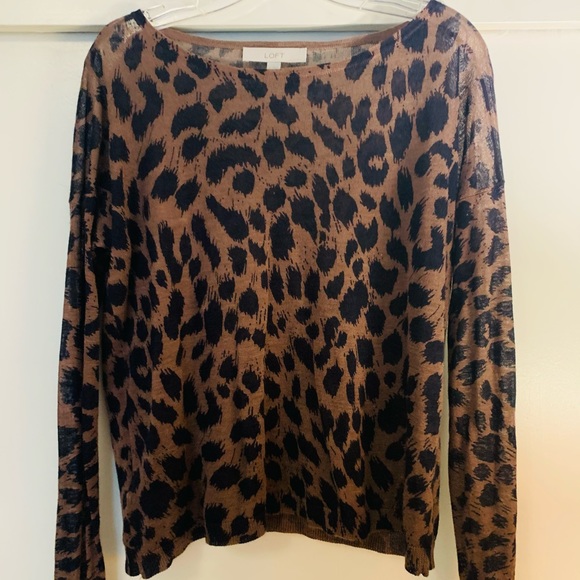 LOFT Leopard Sweater - Picture 1 of 5